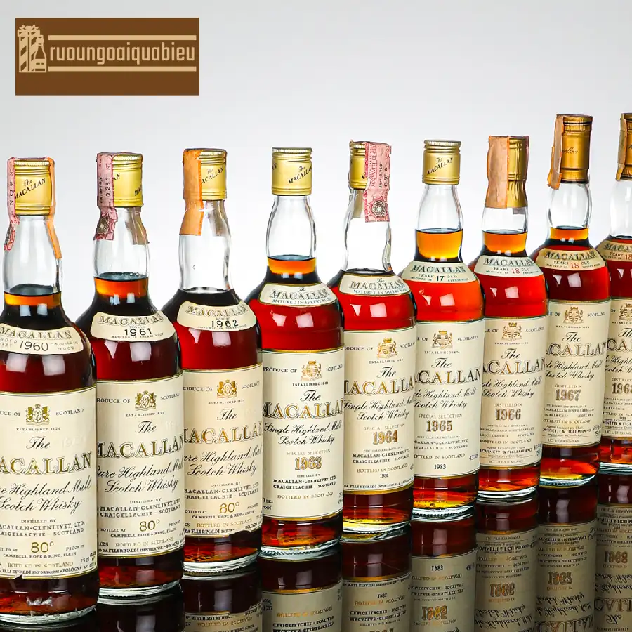 Các kích thước chai rượu Macallan phổ biến